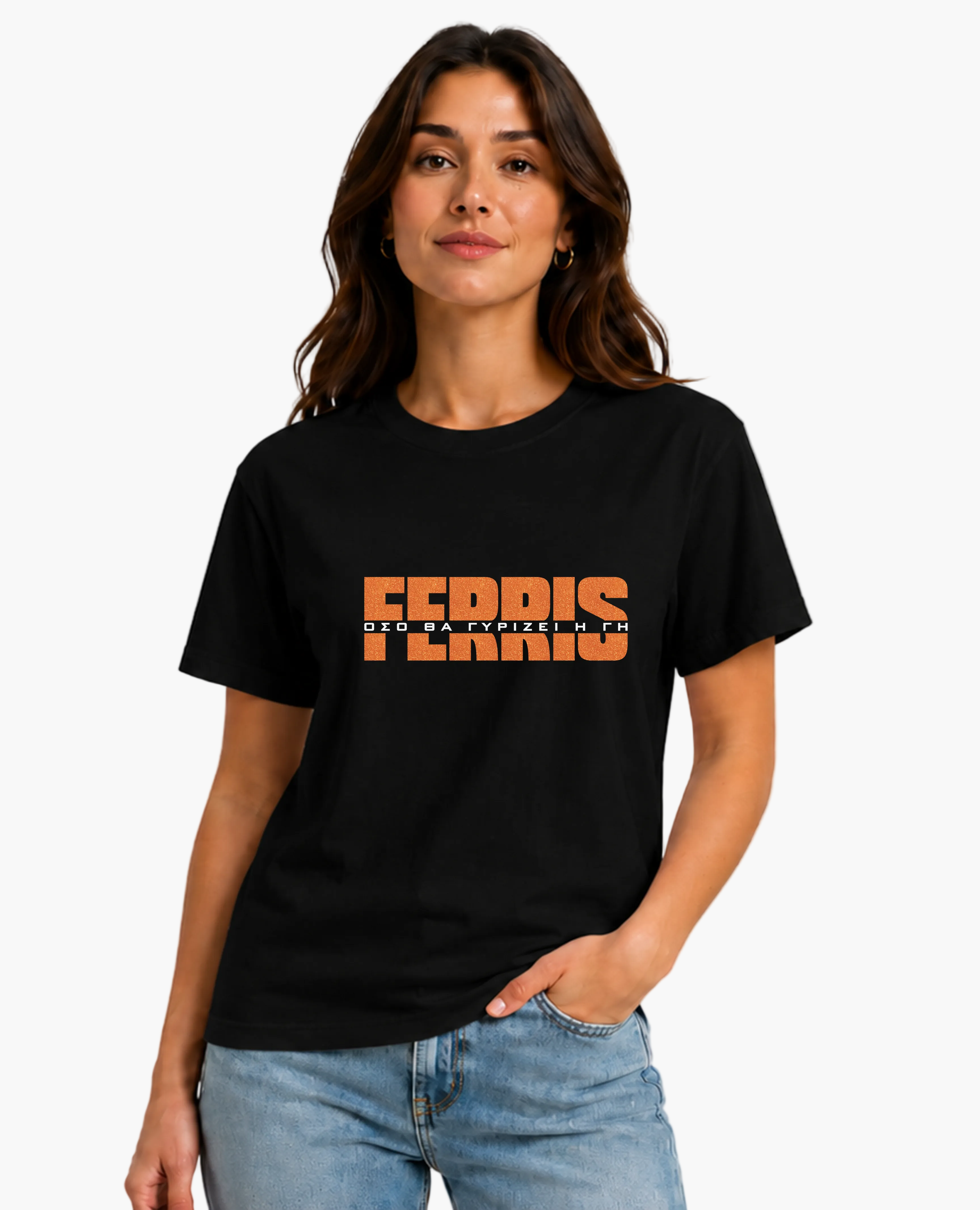 T-shirt Ferris Collection - GLITTER EDITION Black/Orange